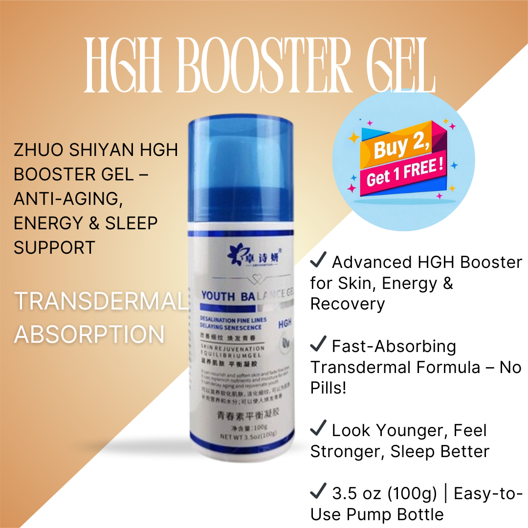 HGH Gel – Fast Absorbing Anti-Aging & Recovery Formula | Improve Sleep, Energy & Muscle Tone | BUY 2 GET 1 FREE!
